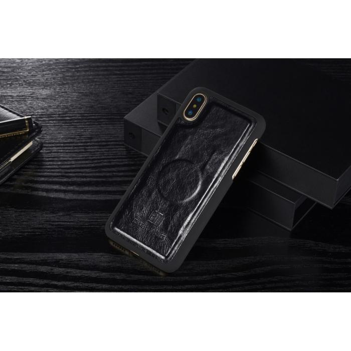UTGATT5 - DG.MING Detachable Plånboksfodral till iPhone XS / X - Svart
