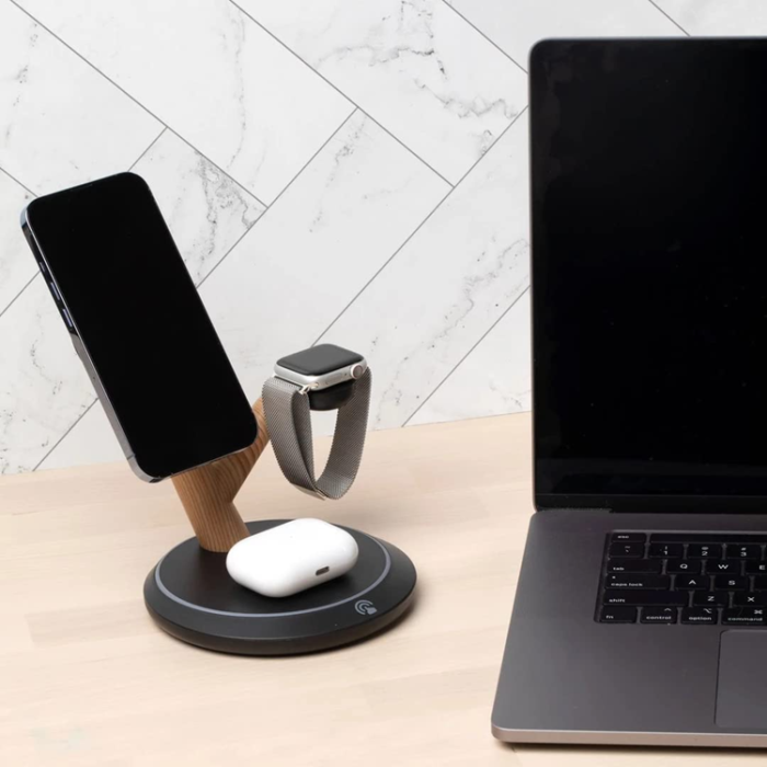 A-One Brand - 3-in-1 Trådlös Laddare Magsafe - Silver