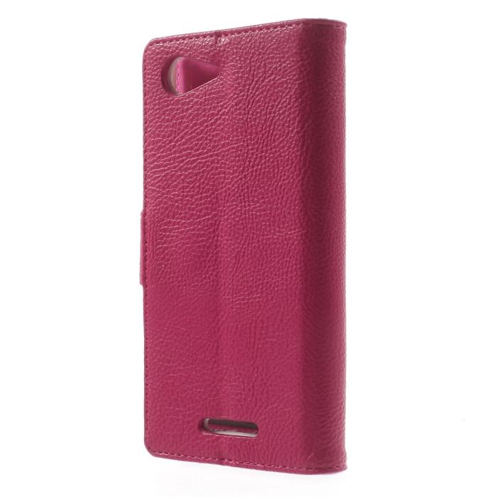 OEM - Embossed Plånboksfodral till Sony Xperia E3 - Magenta