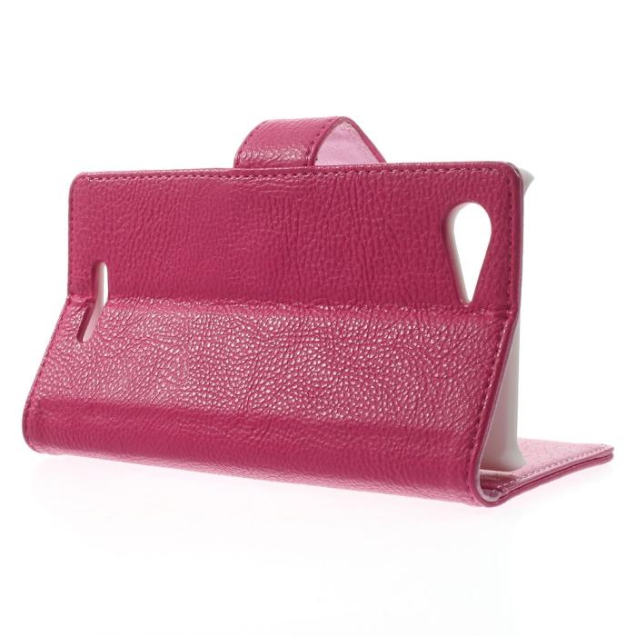OEM - Embossed Plånboksfodral till Sony Xperia E3 - Magenta
