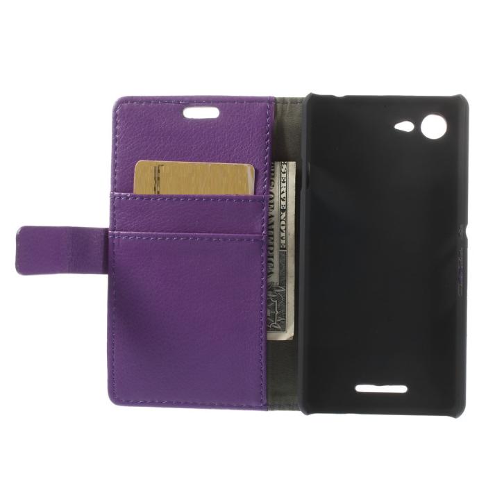 OEM - Lychee Plånboksfodral till Sony Xperia E3 - Lila