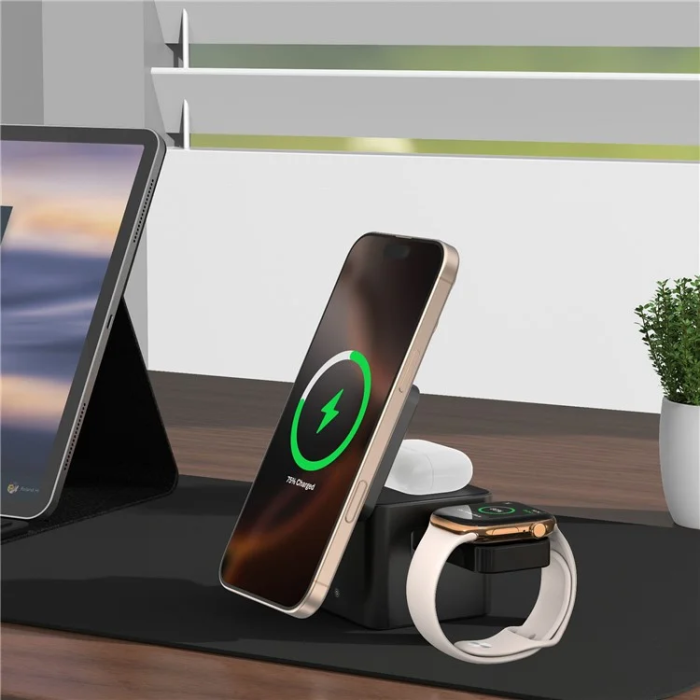 OEM - Qi2 MagSafe Trådlös Laddare iPhone, Apple Watch, Airpods