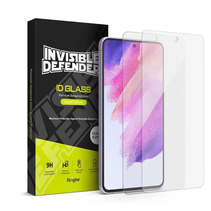 UTGATT - Ringke ID 2-Pack Härdat Glas Skärmskydd Galaxy S21 FE - Clear