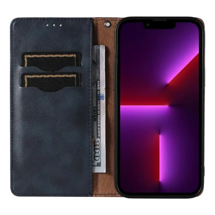 OEM - Galaxy S23 Ultra Plånboksfodral Magnet Strap - Blå