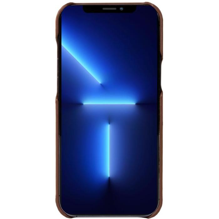 UTGATT - Krusell iPhone 13 Pro Skal Korthållare Äkta Läder - Cognac