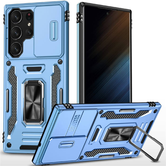 A-One Brand - Galaxy S25 Ultra Mobilskal Kickstand Slide - Babyblå