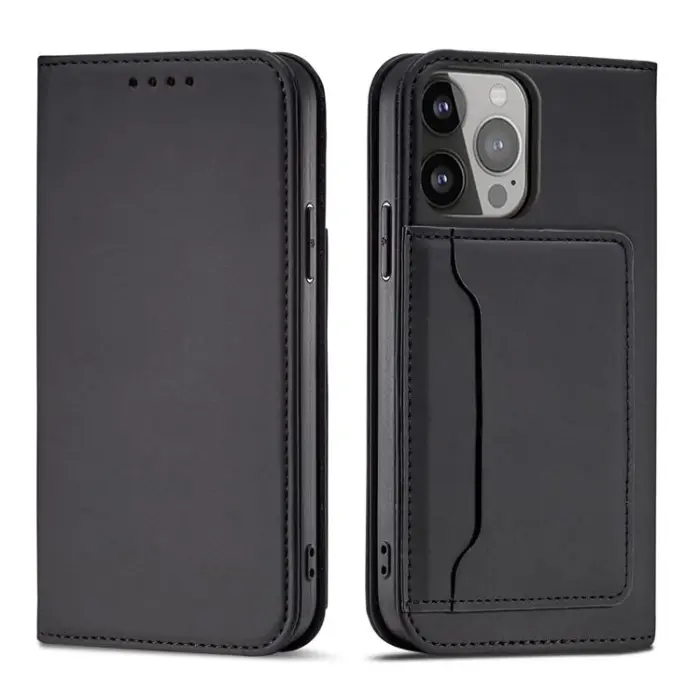 OEM - iPhone 12 Pro Max Plånboksfodral Magnet Stand - Svart
