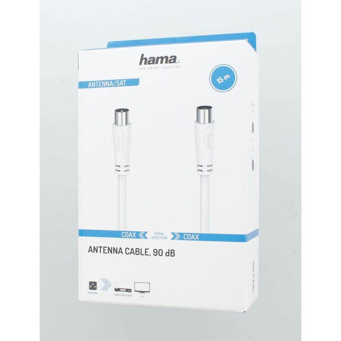 Hama - Hama Antennkabel 90dB 15m - Vit