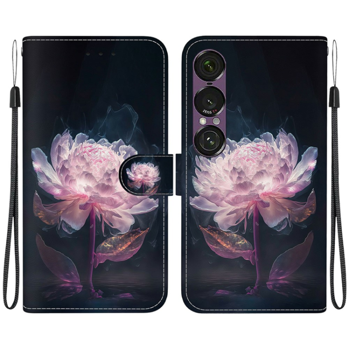 A-One Brand - Sony Xperia 1 VII Plånboksfodral Pattern Printing - Lila Peony