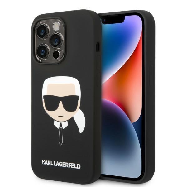 Karl Lagerfeld iPhone 14 Pro Skal Magsafe Silicone Karl`s Head - Svart | 2353 | AlltMobil