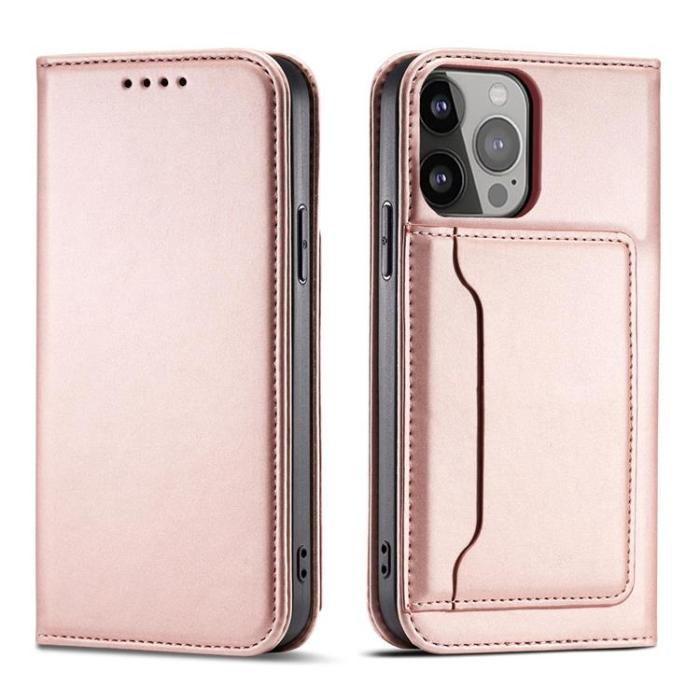 OEM - iPhone 13 Pro Max Plånboksfodral Magnet Stand - Rosa
