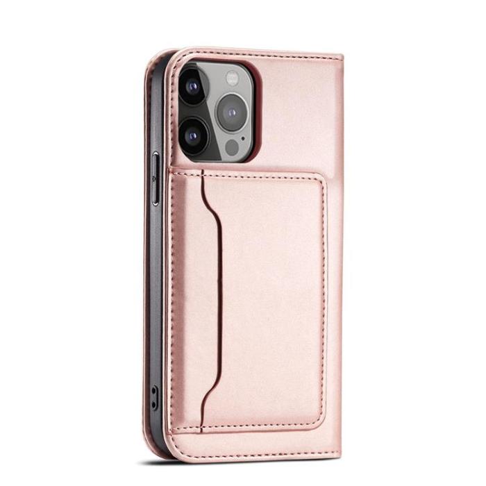 OEM - iPhone 13 Pro Max Plånboksfodral Magnet Stand - Rosa