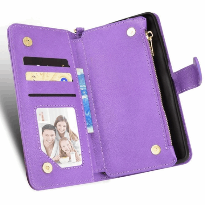 A-One Brand - Galaxy Z Fold 4 Plånboksfodral Zipper Magnetic - Lila