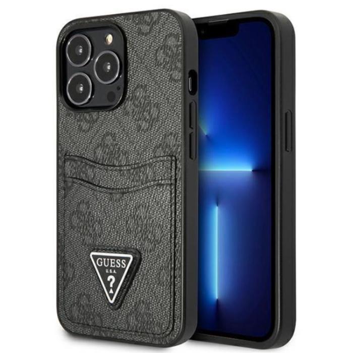 Guess - Guess iPhone 13 Pro Skal Korthållare Triangle Logo - Svart