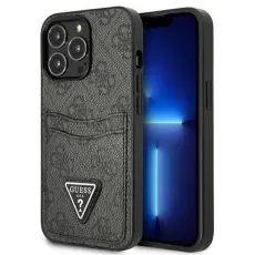 Guess - Guess iPhone 13 Pro Skal Korth&aring;llare Triangle Logo - Svart