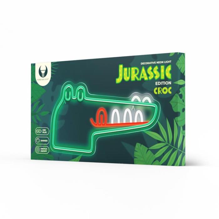 Forever Light - Forever Light LED Neon PLEXI JURASSIC CROC FLNJ03 - Grön