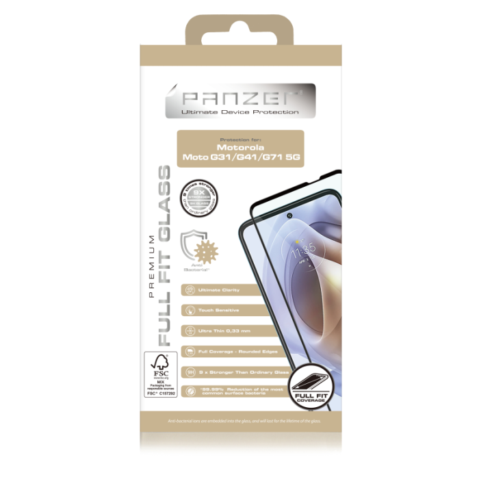 UTGATT1 - Panzer Motorola Moto G31/G41/71 Skärmskydd i Härdat glas