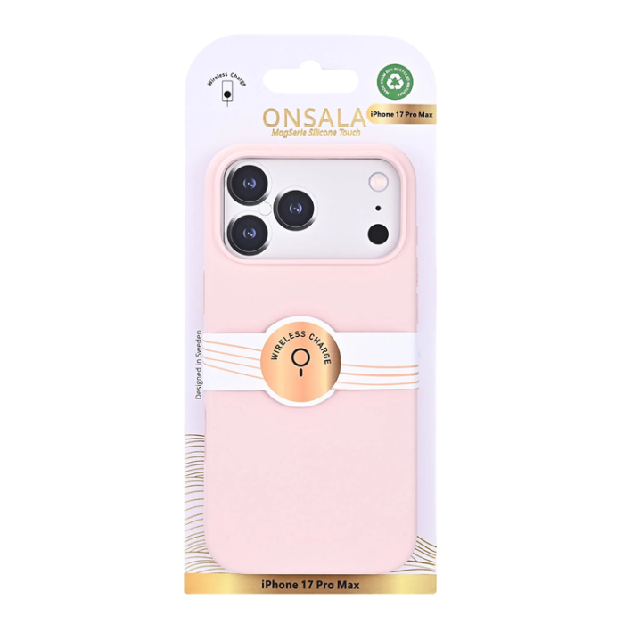 Onsala - ONSALA iPhone 17 Pro Max Mobilskal med Silikonkänsla - Krita Rosa