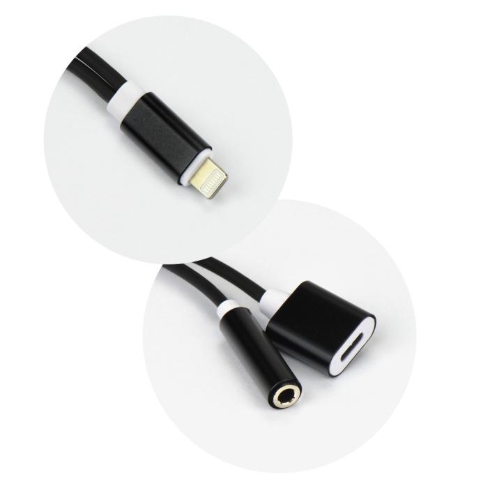 Forcell - Adapter HF/audio till Lightning Jack 3.5mm - Svart