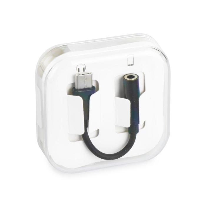 OEM - Adapter HF/audio USB-C - Jack 3,5mm Svart BOX