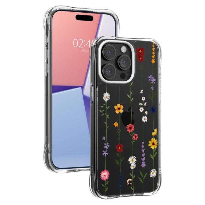 UTGATT - Spigen iPhone 15 Pro Mobilskal Magsafe Cyrill - Flower Garden