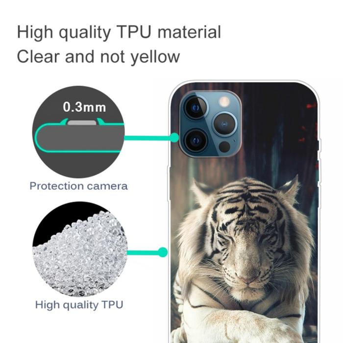 UTGATT1 - iPhone 14 Pro Max Skal - Vit tiger