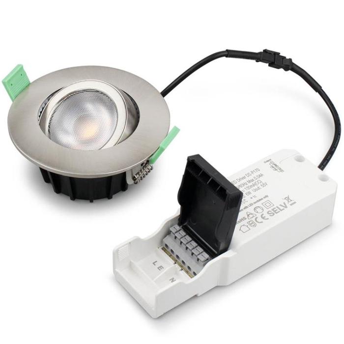 LLITT - LLITT Ellen Infälld downlight Dim-to-Warm 520lm IP65 Borstad stål
