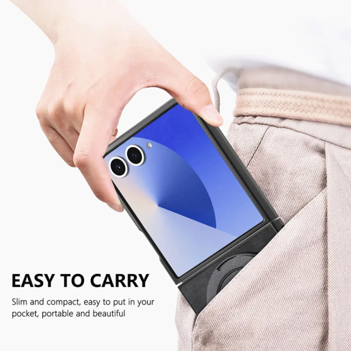A-One Brand - Galaxy Z Flip 7 Mobilskal Magsafe Roterande Kickstand - Svart