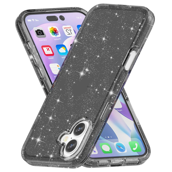 AMORUS - AMORUS iPhone 17 Mobilskal Shockproof - Glitter Svart
