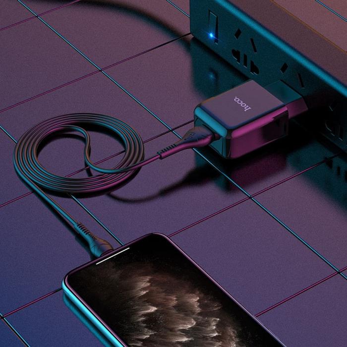 Hoco - HOCO travel charger USB + kabel till Lightning 2A Svart