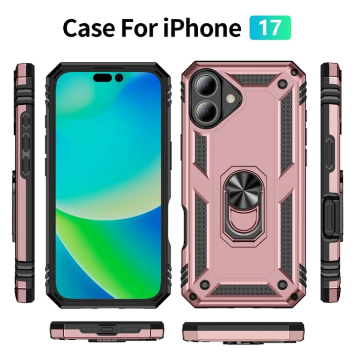  - iPhone 17 Mobilskal med Kickstand - Roséguld