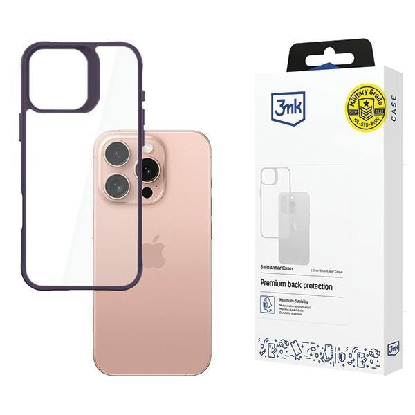 3MK iPhone 16 Pro Mobilskal Satin Armor Plus - Lila | 2353 | AlltMobil