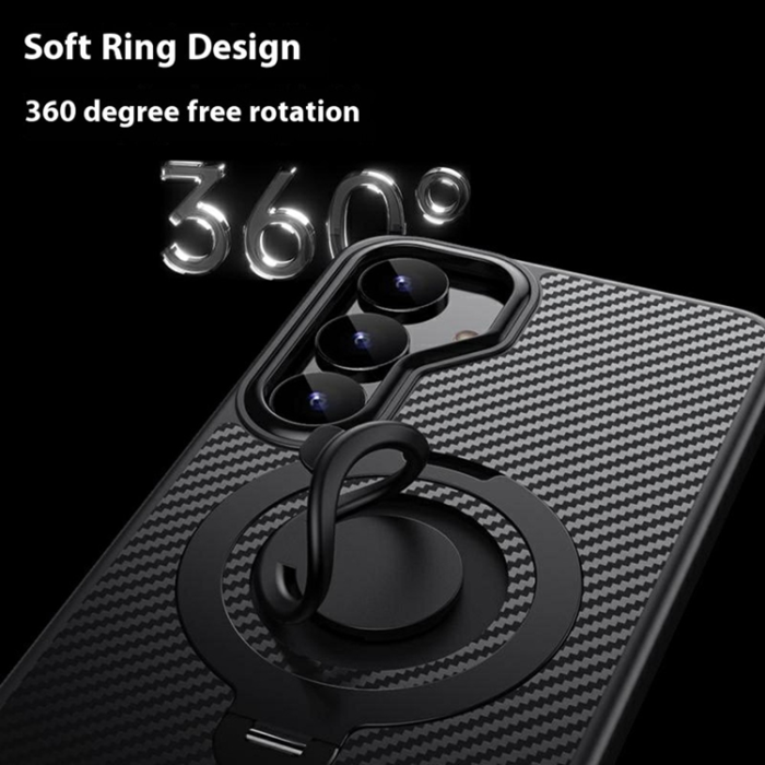A-One Brand - Galaxy S25 Mobilskal MagSafe Carbon Fiber Kickstand - Grå