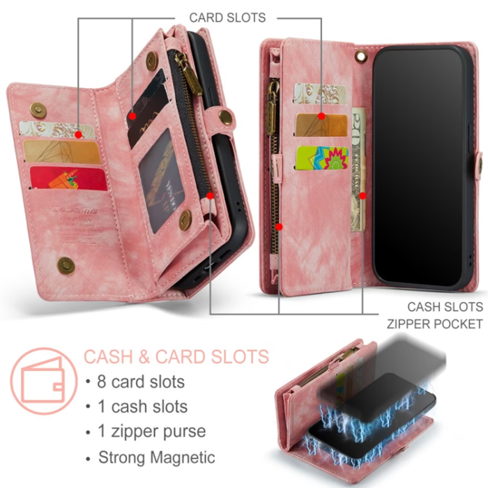 Caseme - Caseme iPhone 7/8/SE(2020/2022) Plånboksfodral Detachable Rosa
