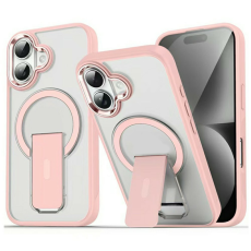 A-One Brand - iPhone 17 Mobilskal MagSafe PC+TPU med Kickstand - Rosa