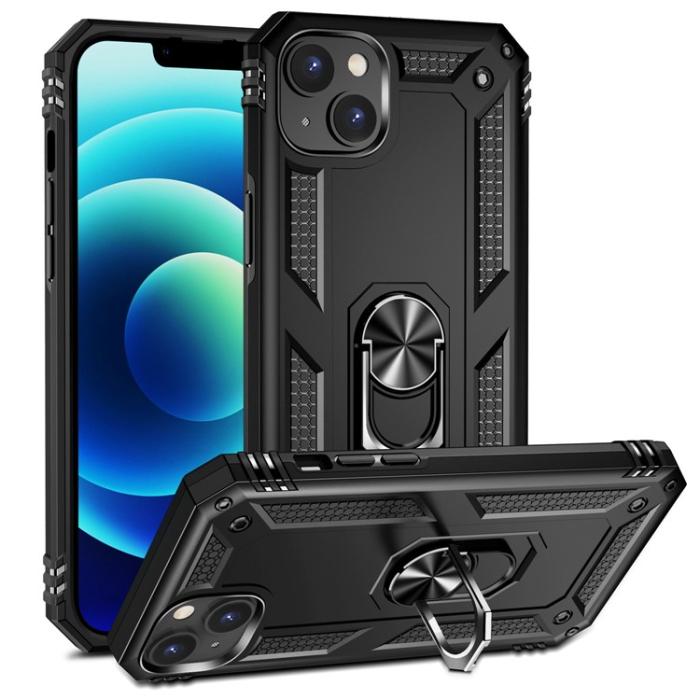 OEM - iPhone 15 Mobilskal Kickstand - Svart