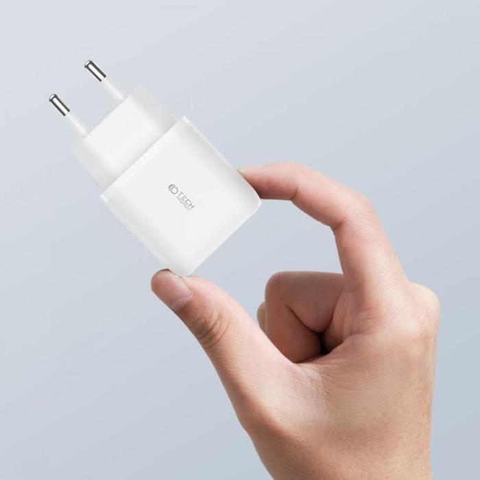 Tech-Protect - Tech-Protect C20W 2-Port Nätverk Laddare PD20W/QC3.0 - Vit