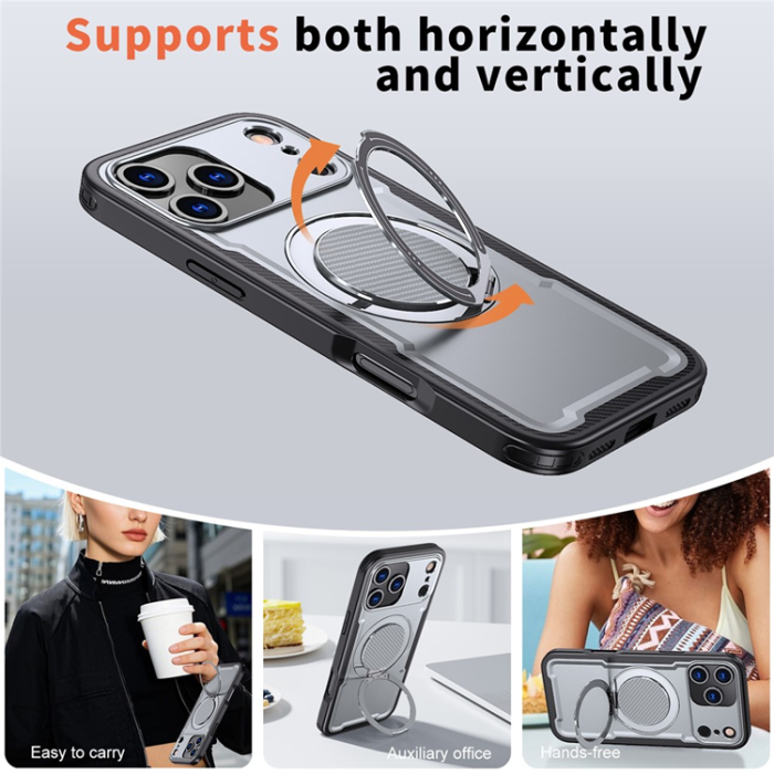 A-One Brand - iPhone 17 Pro Mobilskal MagSafe TPU+PC Kickstand - Grå