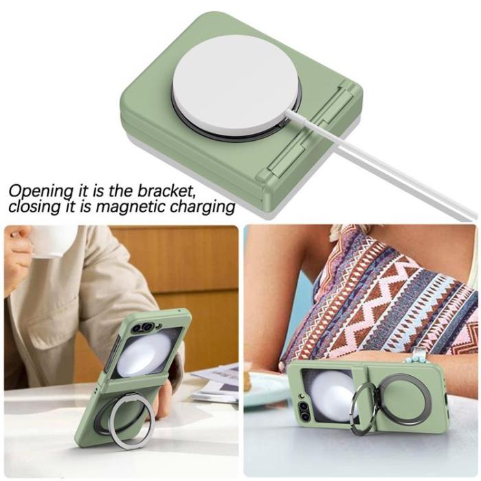 A-One Brand - Galaxy Z Flip 7 Mobilskal Magsafe Spring Hinge - Grön