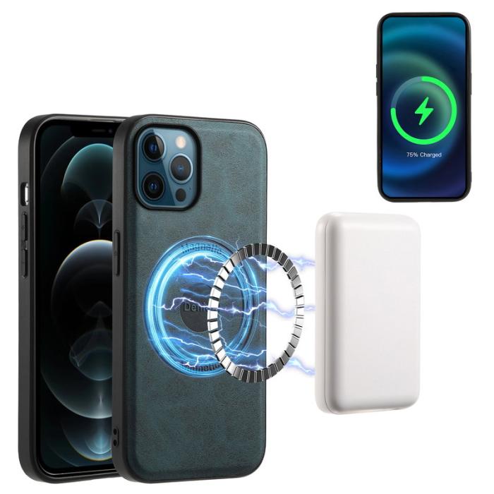 DENIOR - DENIOR A11 iPhone 12 Pro Max Fodral Retro PU+PC+TPU Blå