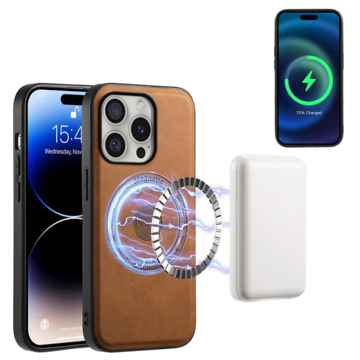 DENIOR - DENIOR A11 iPhone 16 Pro Fodral Vintage KonstLäder Brun
