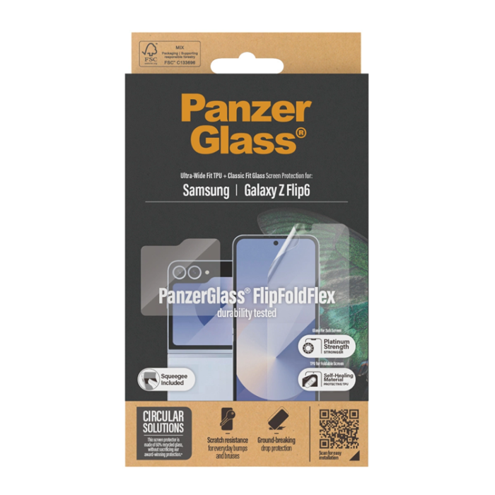 Panzer - Panzer Galaxy Z Flip 6 Bundle 2in1 Härdat Glas + Skärmskydd SAFE
