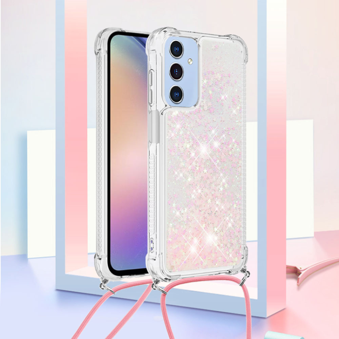 A-One Brand - Galaxy A17 / A26 Mobilskal med Snodd - Rosa / Pentagrams