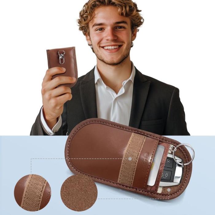 Tech-Protect - Tech-Protect Nyckellös RFID Signal Blocker Faraday Skal - Brun