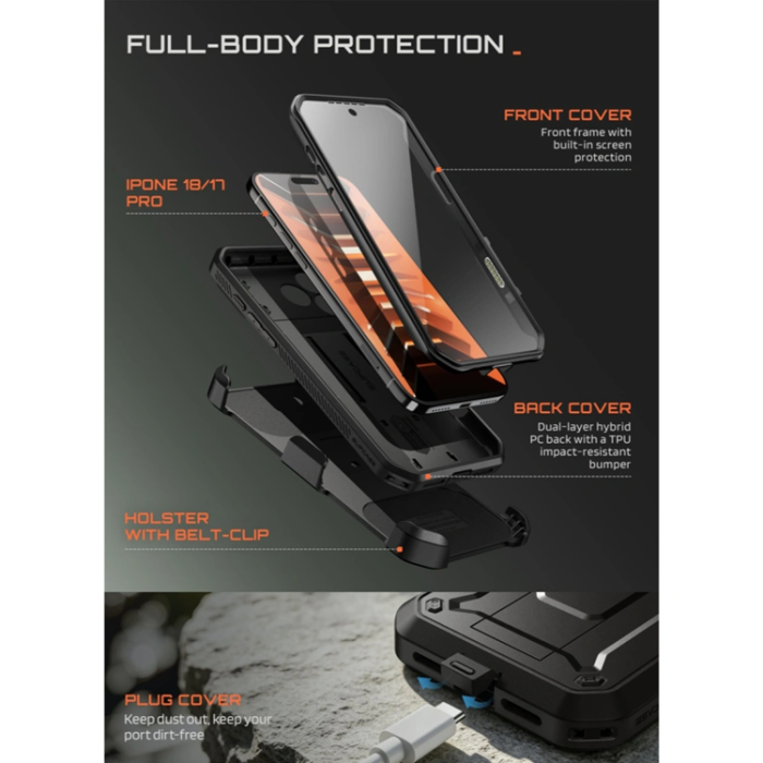 SupCase - Supcase Mobilskal För iPhone 18 Pro/17 Pro Unicorn Beetle Pro - Svart