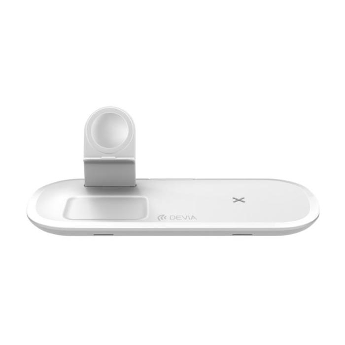 Devia - Devia 3-in-1 Trådlös Laddare 15W Universal Qi - Vit