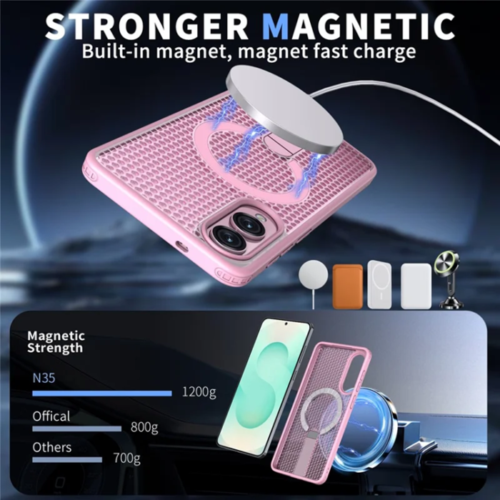 A-One Brand - Mobilskal till Galaxy S25 Edge Magsafe Grid Texture