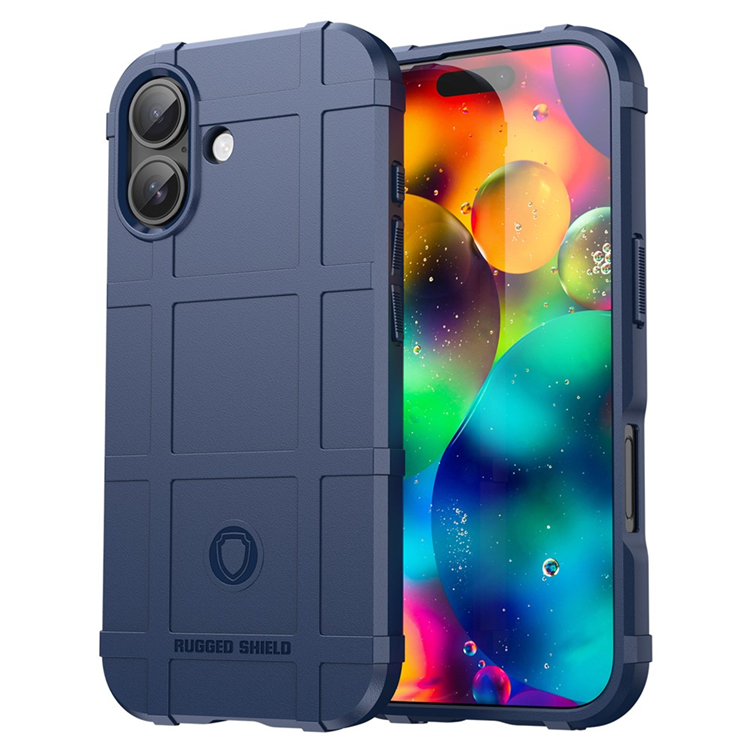 iPhone 17 Mobilskal Grid Design Scratch-Proof Soft TPU - Blå | 2353 | AlltMobil