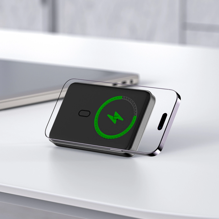 Acefast - Acefast Trådlös Powerbank 10000mAh 20W med Kabel - Svart