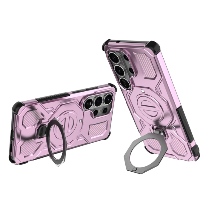 A-One Brand - Galaxy S26 Ultra Mobilskal Rotating Metal Kickstand - Rosa